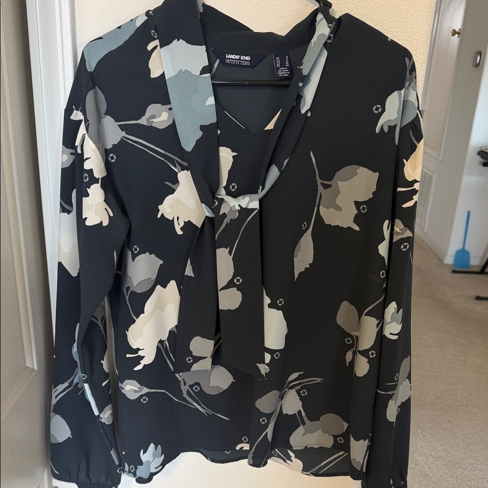 Lands' End Women's Floral Blouse